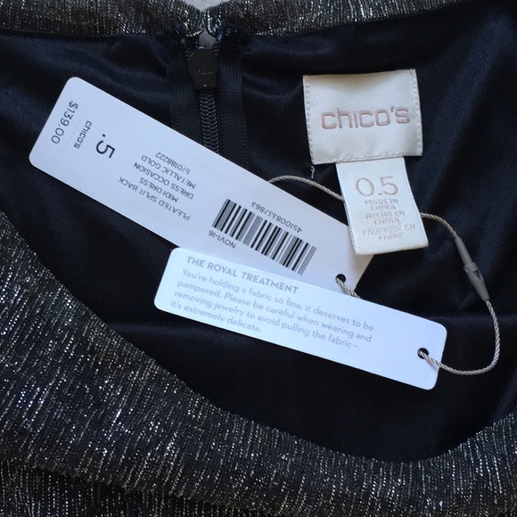 Chico’s pleated split back midi dress.  NWT. - Picture 8 of 8